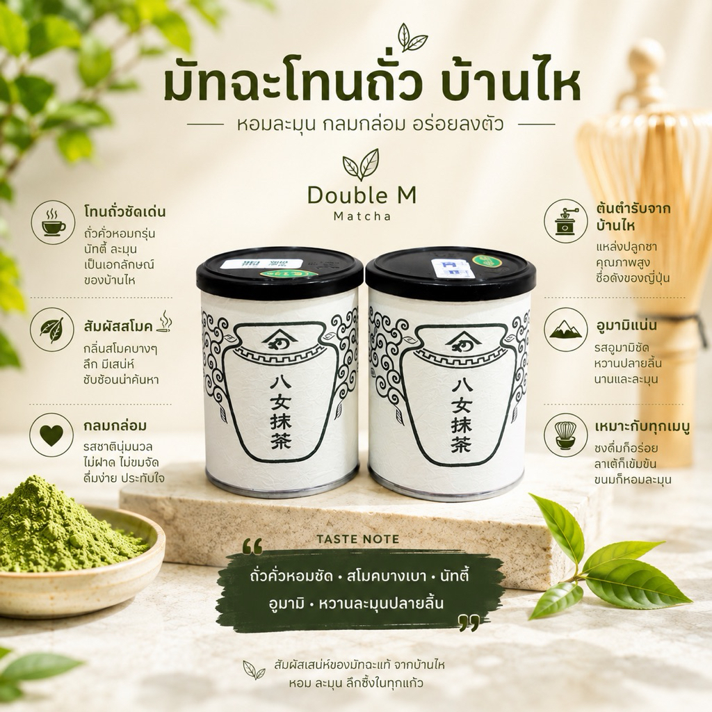 มัทฉะบ้านไห Konomi Honke มัตจะโทนถั่ว 🥜