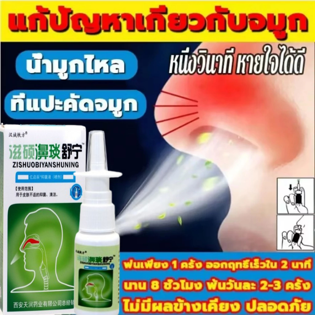 สเปรย์ฉีดจมูกแพทย์แผนจีนดั้งเดิม Nasal spray สเปรย์พ่นจมูก ภูมิแพ้ คัดจมูก หายใจไม่ออก 20ml