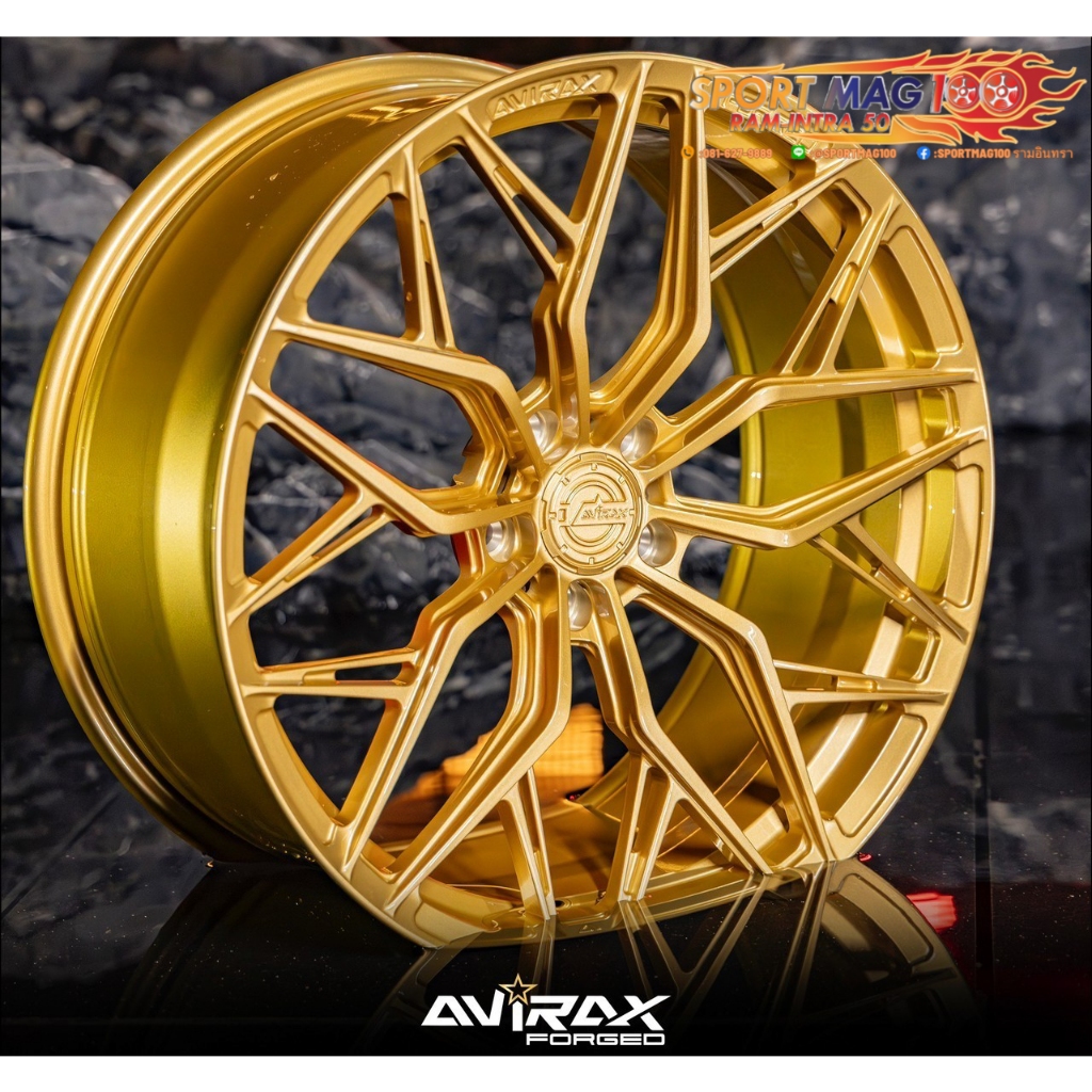 ล้อแม็กซ์ AVIRAX FORGED GL502 ขอบ18นิ้ว 5รู114/112 สีทอง กว้าง8.5นิ้ว Offset35 [21219]