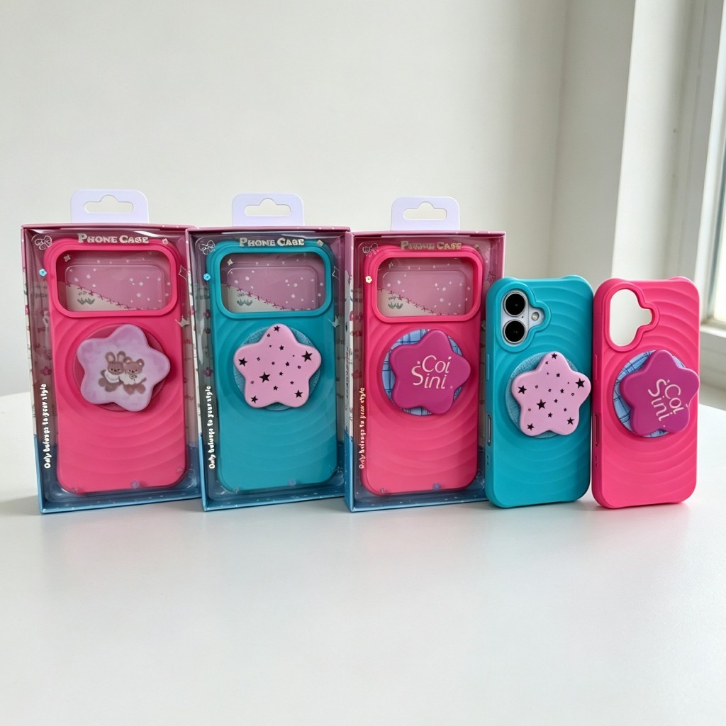 Ripple เคสซิลิโคนน่ารัก มีขาตั้งรูปดาว สำหรับ 18promax iPhone11‑17 Pro Max 17promax 16promax 15promax 16plus 15plus