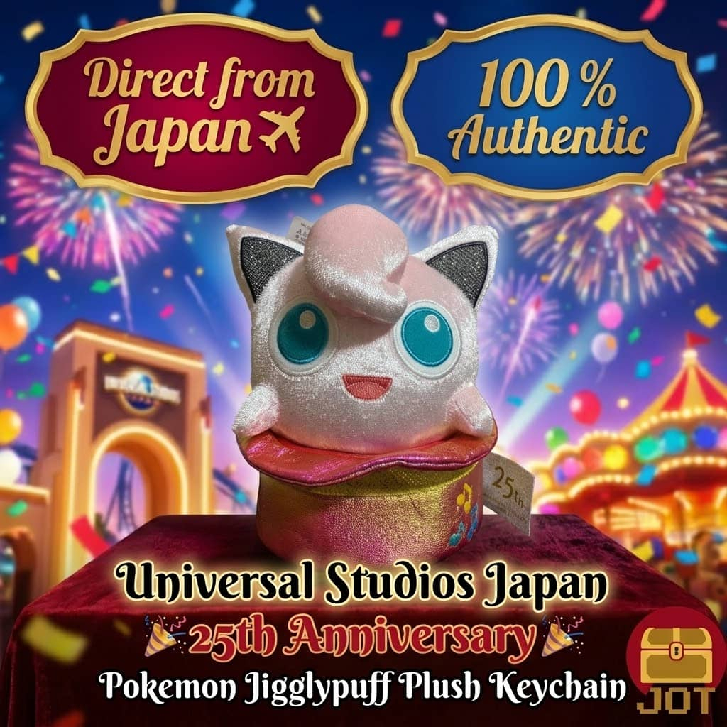 [Universal Studios Japan Souvenir] 25th Anniversary Pokemon Jigglypuff Plush Keychain