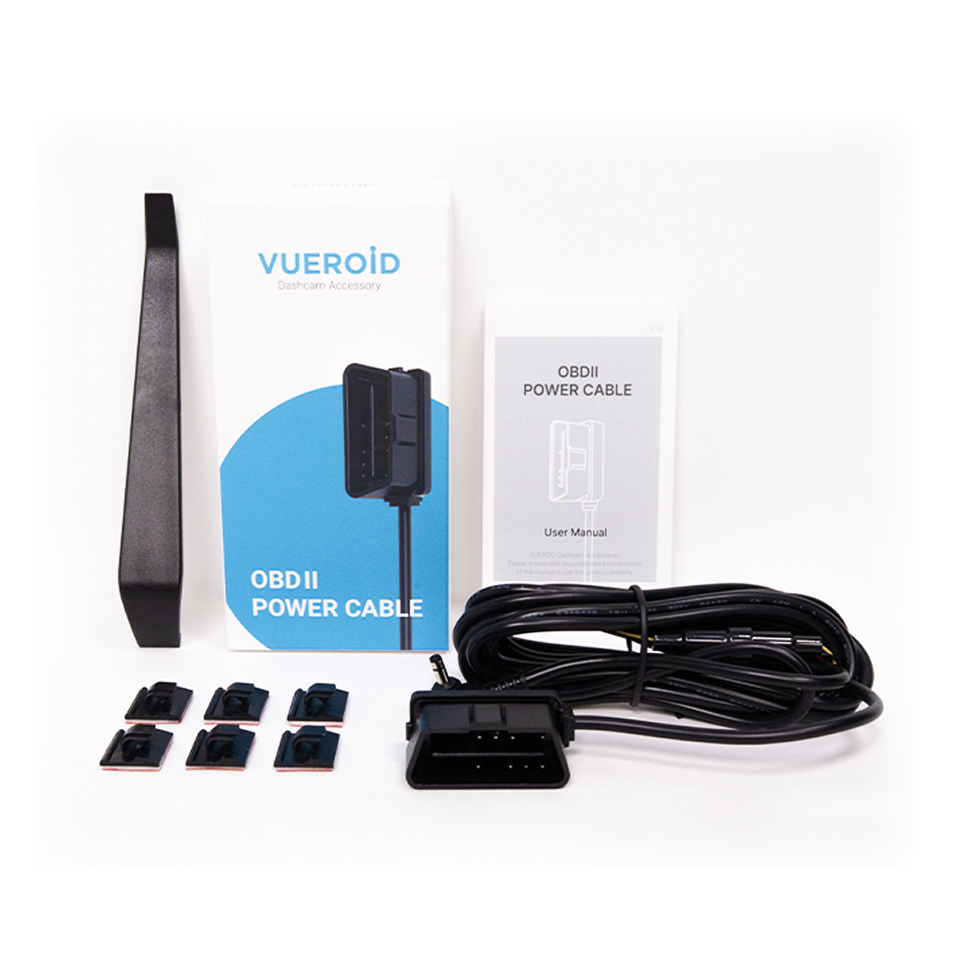 Vueroid OBD-II Power Cable สายชาร์ตกล้องติดรถยนต์เกาหลี เพื่อให้กล้องติดรถทำงาน 24 ช.ม. ตัดไฟทันทีเม