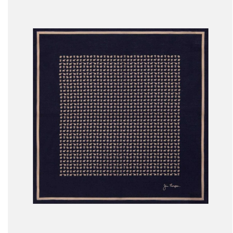 Elephant Cotton Handkerchief - Beige