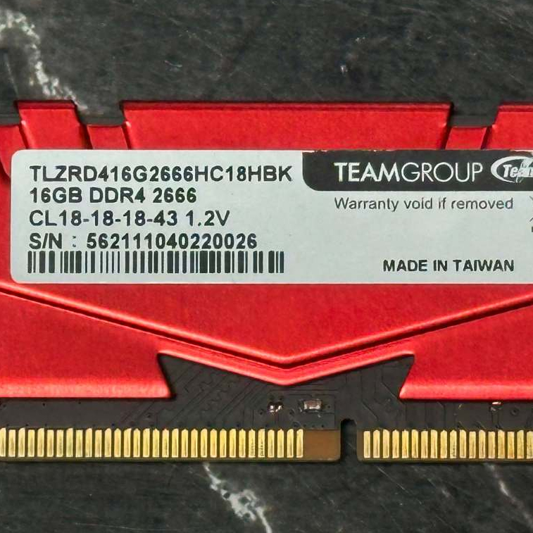 แรม Ram DDR4 16GB BUS2666 TEAMGROUP T-Force Vulcan Z