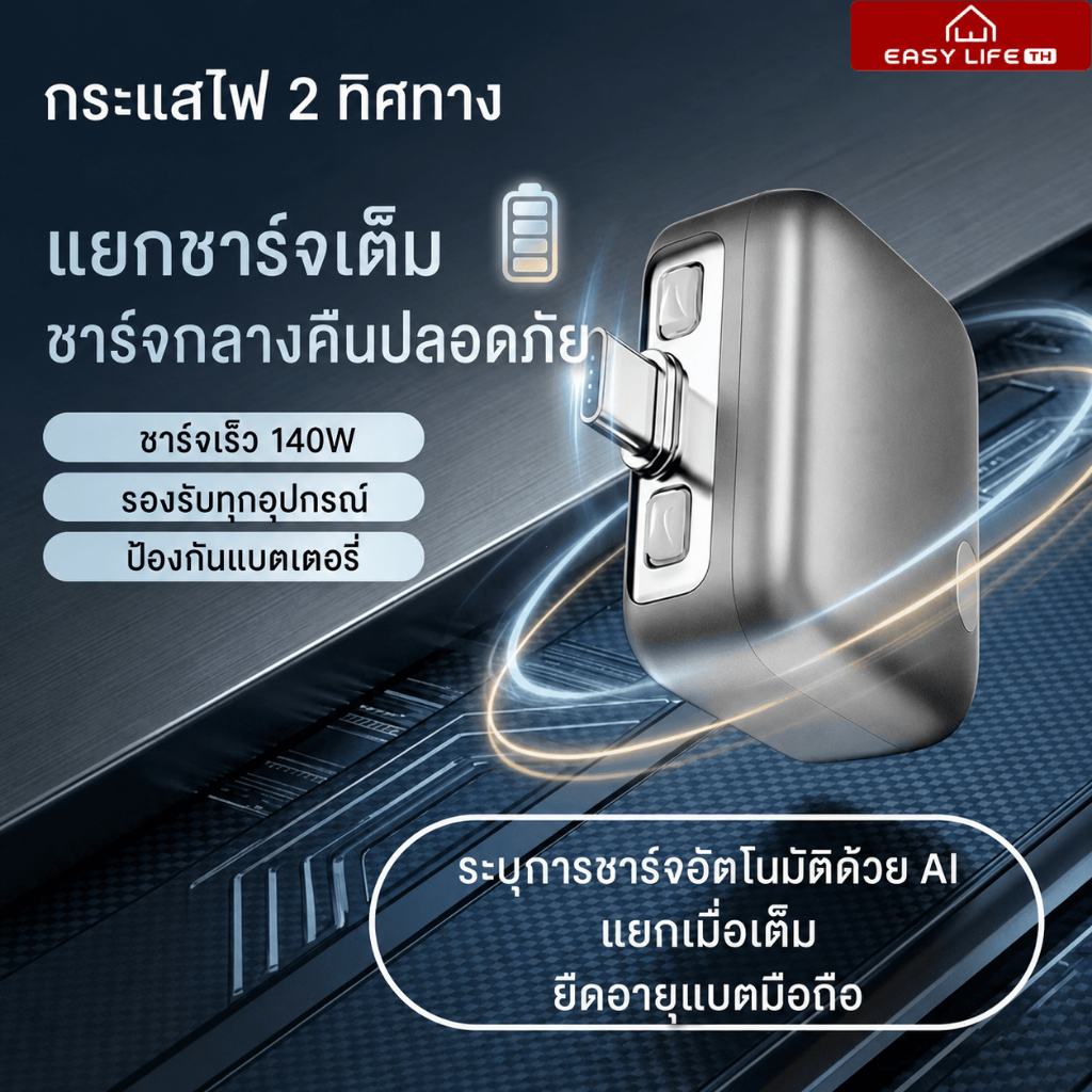 อะแดปเตอร์ชาร์จเร็ว หัวชาร์จเร็ว 140W Type-C ตัดไฟอัตโนมัติ ป้องกันชาร์จเกิน มือถือ แล็ปท็อป เครื่อง