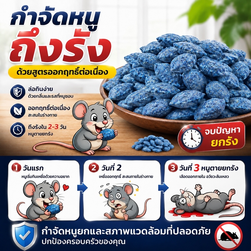 ยาฆ่าหนู 250g สูตรเข้มข้น หนูชอบมาก เหยื่อกำจัดหนู ตายแห้ง ยาฆ่าหนูตายแห้งไม่มีกลิ่น1000%ได้ผล ใช้ได้ในบ้านและรอบบ้าน