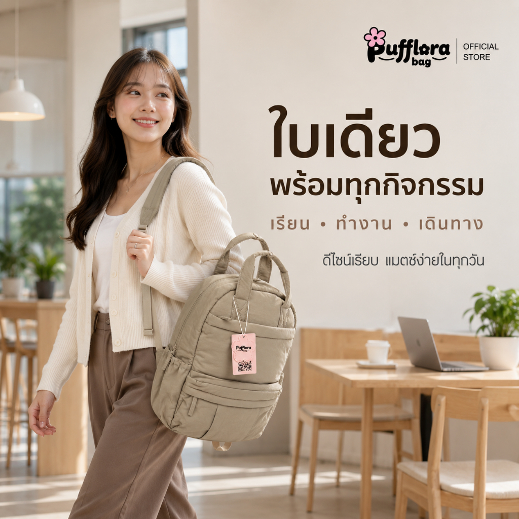 Pufflora حقيبة ظهر نسائية Puffy Day — صورة 2