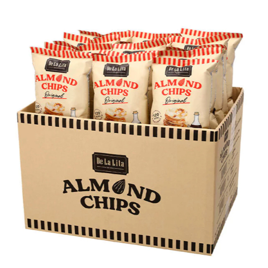 [ยกลังคุ้ม] De La Lita ALMOND CHIPS 25 กรัม | อัลมอนด์ชิปส์ ขนมอบกรอบ ไม่ทอด | 120 Kcal | วีแกน Gluten-Free | เดอลาลิต้า