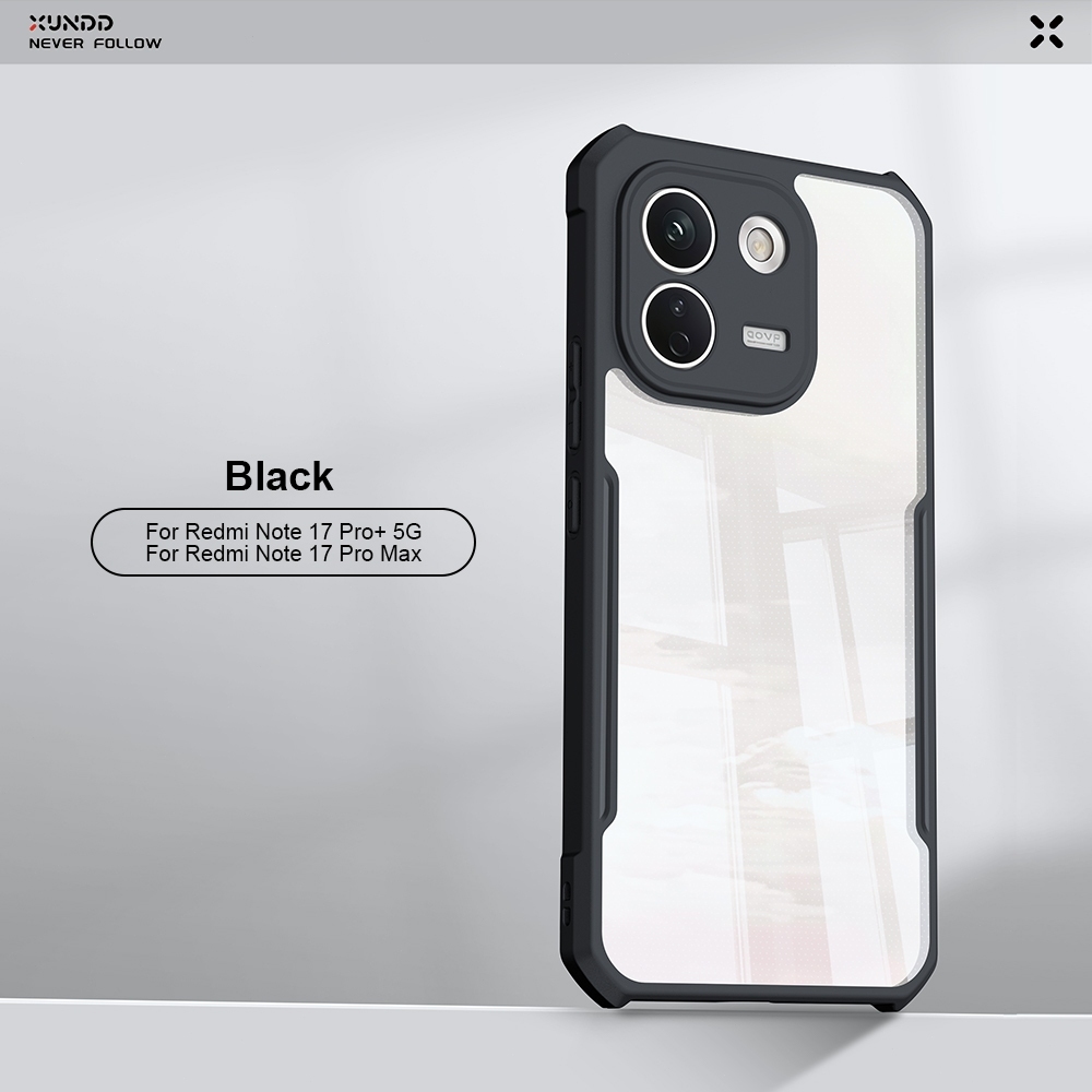Xundd เคส ใช้สำหรับ Poco X7 Pro M8 Pro Case Redmi note14 15 Pro Plus 17 Pro Max เคสโทรศัพท์กันกระแทก แผงด้านหลังโปร่งใส