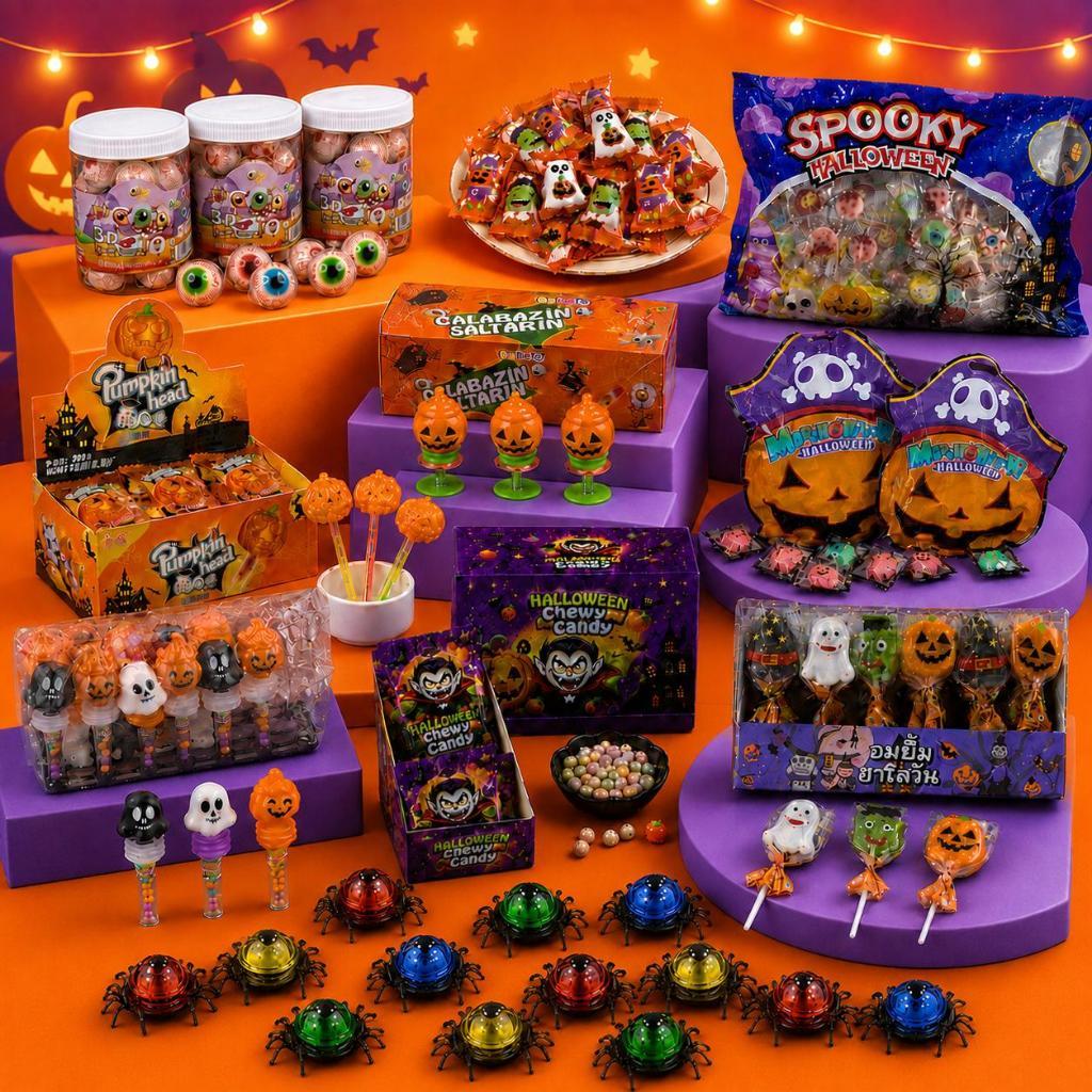 ขนมเทศกาลฮาโลวีน halloween เยลลี่กัมมี่ผลไม้ ช็อกโกแลต ลูกอม พุดดิ้ง