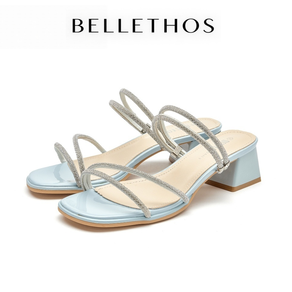 BELLETHOS รองเท้าส้นสูง ตามสายคาดประดับเพชร ฤดูกาล2025 รุ่นพิเศษเพิ่มความทันสมัยใหม่