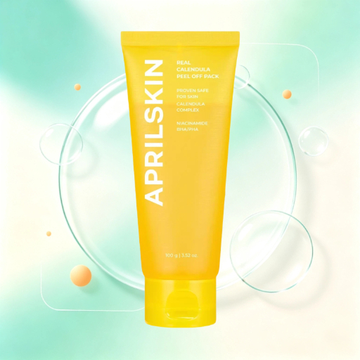 Calendula peel‑off mask, gently exfoliate skin, niacinamide even tone, soothe and repair complexion