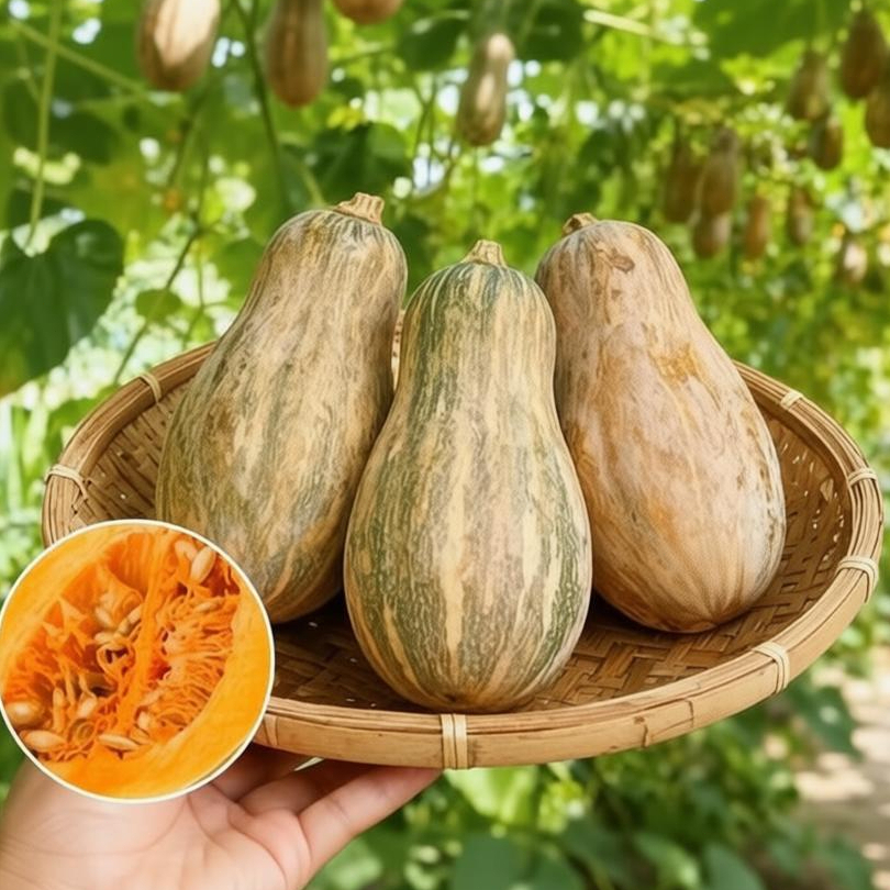 10 เมล็ด เมล็ดฟักทองยาว / เมล็ดฟักทองหวาน - เมล็ดผัก Chinese Miben Pumpkin