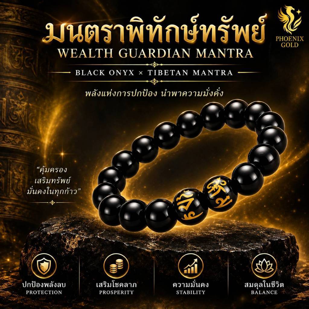 สร้อยข้อมือหินมงคล กำไลหินแท้ พรีเมียม ชายหญิง นิลดำ นิลดำทิเบต เสริมพลังอำนาจ บารมี คุ้มครองพลังลบ