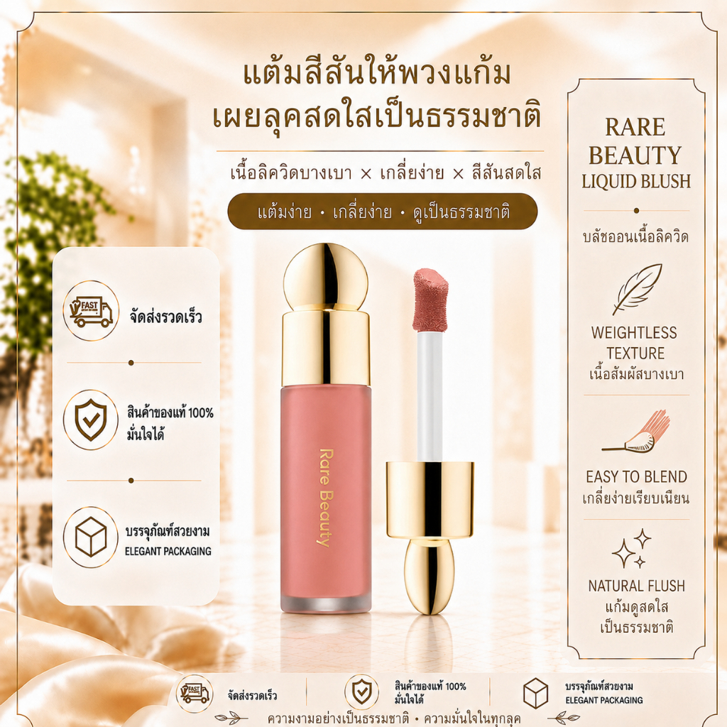 [พร้อมส่ง] [แท้]🥤 Rare Beauty Soft Pinch Liquid Blush 7.5ml บลัชออนน้ำ สีแน่น เกลี่ยง่าย ติดทน ธรรมชาติ สินค้าใหม่ 100%