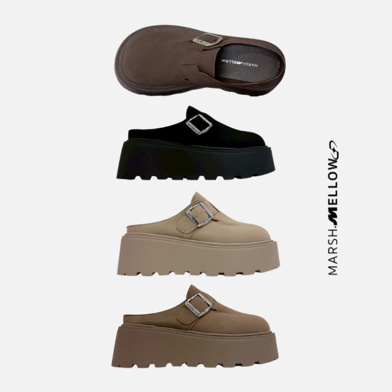 MERCY SLIP ON - MARSHMELLOW รองเท้าส้นตึก รองเท้าเปิดส้น คอลเลคชั่นใหม่เสริมความสูงด้านหลัง thumbnail 3