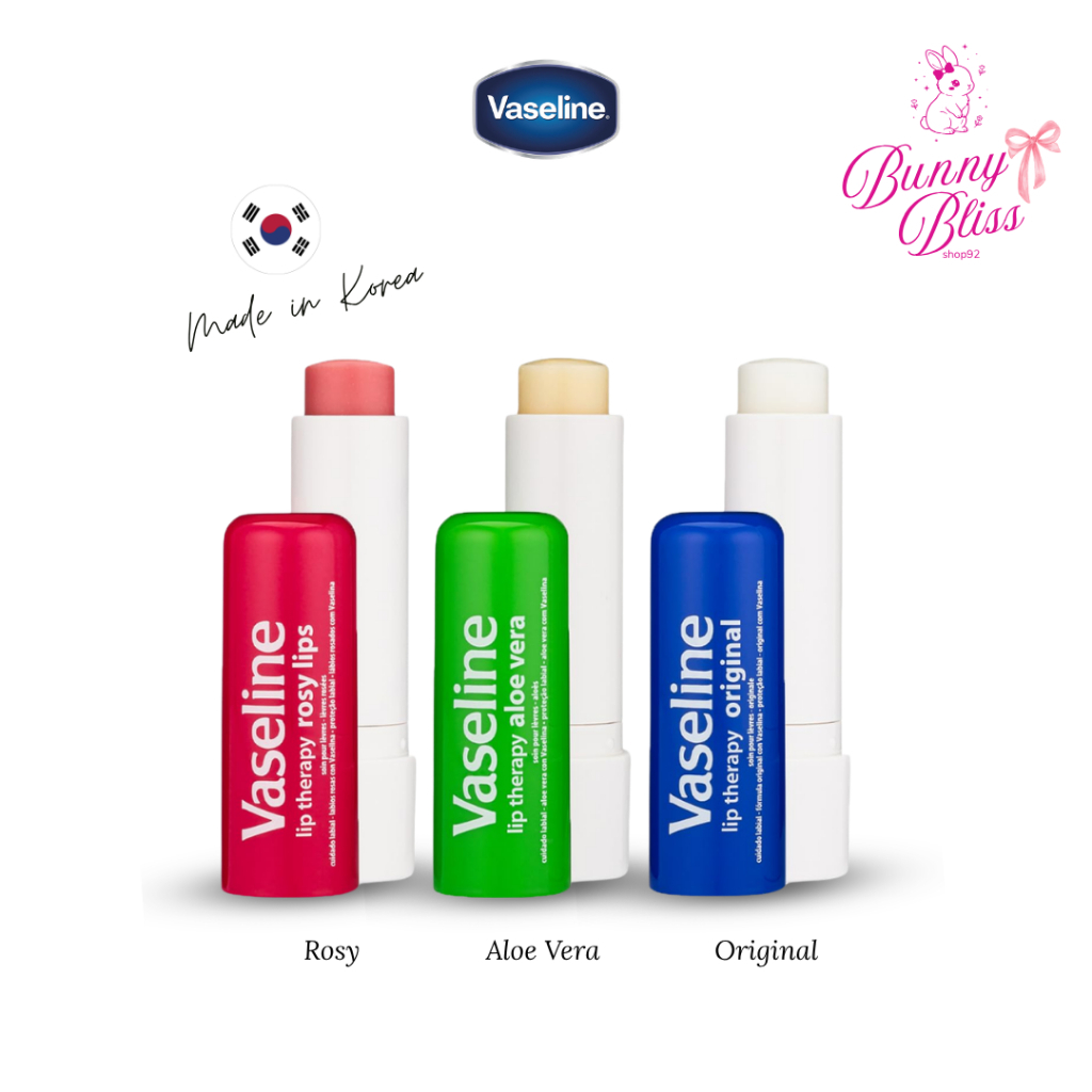Vaseline Lip Balm Original, Aloevera 4.8g วาสลีน ลิปมัน ลิปบาล์ม เนื้อนุ่มลื่น petroleum jelly lipstick