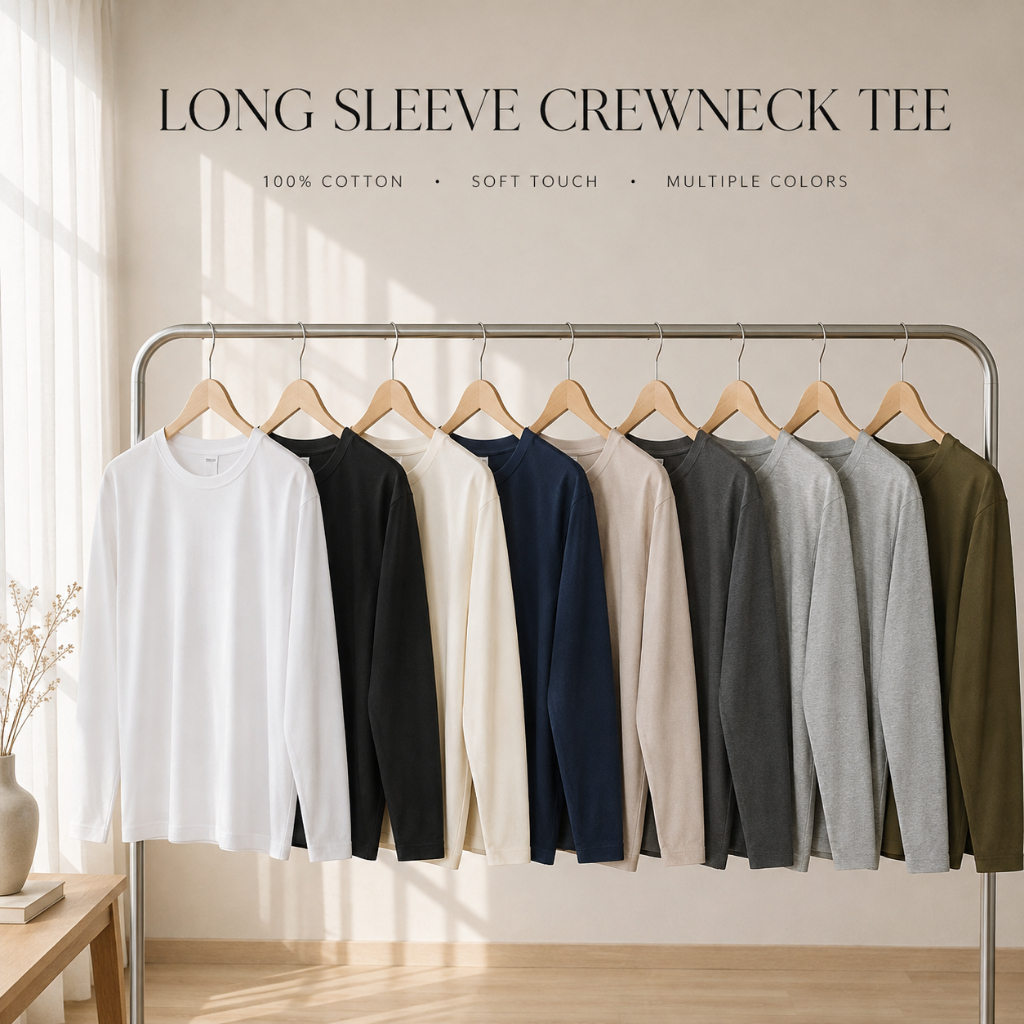 Rksgarment เสื้อยืดสีพื้น Cotton100% (EARTH TONE) แขนยาว คอกลม