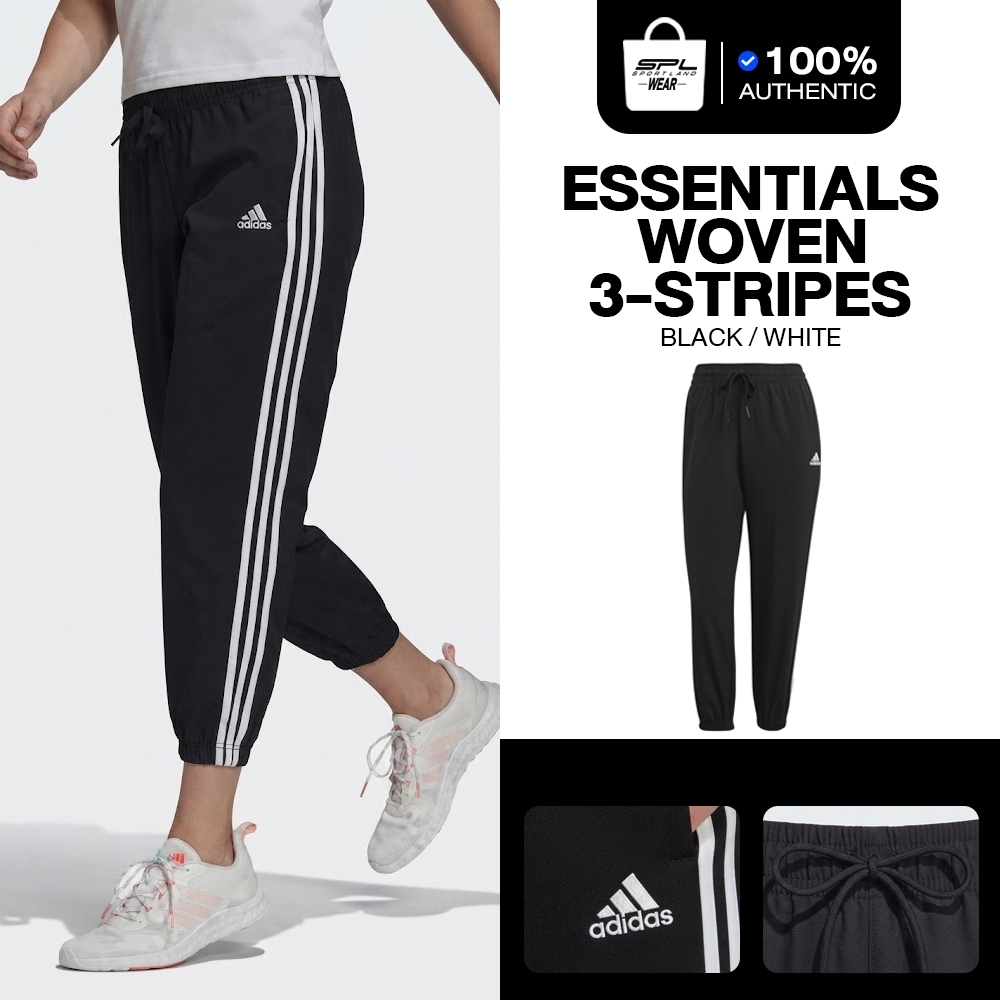 Adidas กางเกงขาเจ็ดส่วน สำหรับผู้หญิง สีดำ W ESS Woven 3S 7/8 Pant GM5559 BK (1600) EOSS
