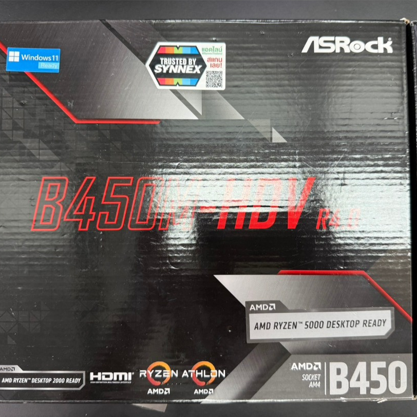M/B AM4 ASROCK B450M-HDV R4.0 [มือสอง]