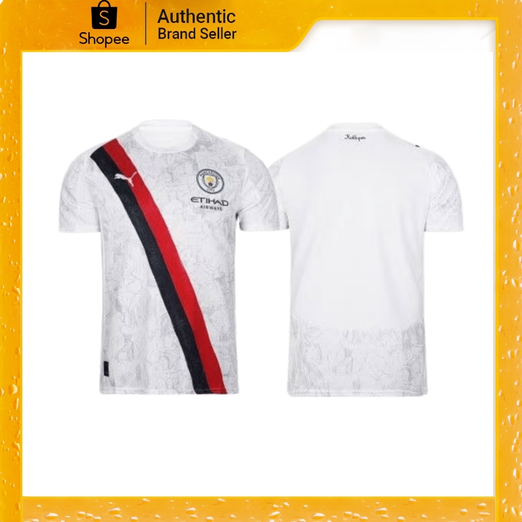 【ของแท้ 100%】Puma Man City Soccer Shirt เสื้อฟุตบอลสีขาว แขนสั้น