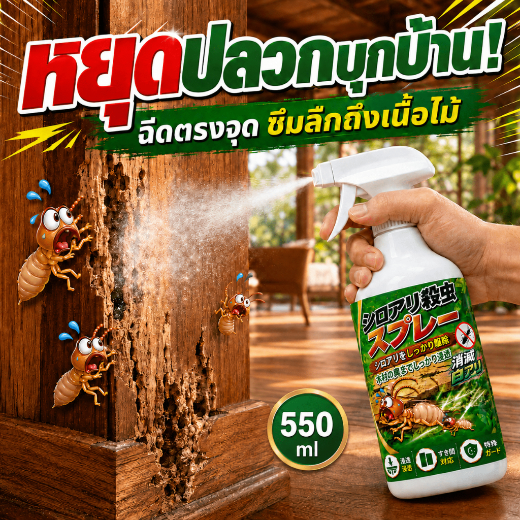 จัดการปลวกง่าย กำจัดปลวก น้ำยากำจัดปลวก 550ml ยาฉีดปลวก เข้าถึงจุดซ่อนปลวก ป้องกันความเสียหายจากปลวก