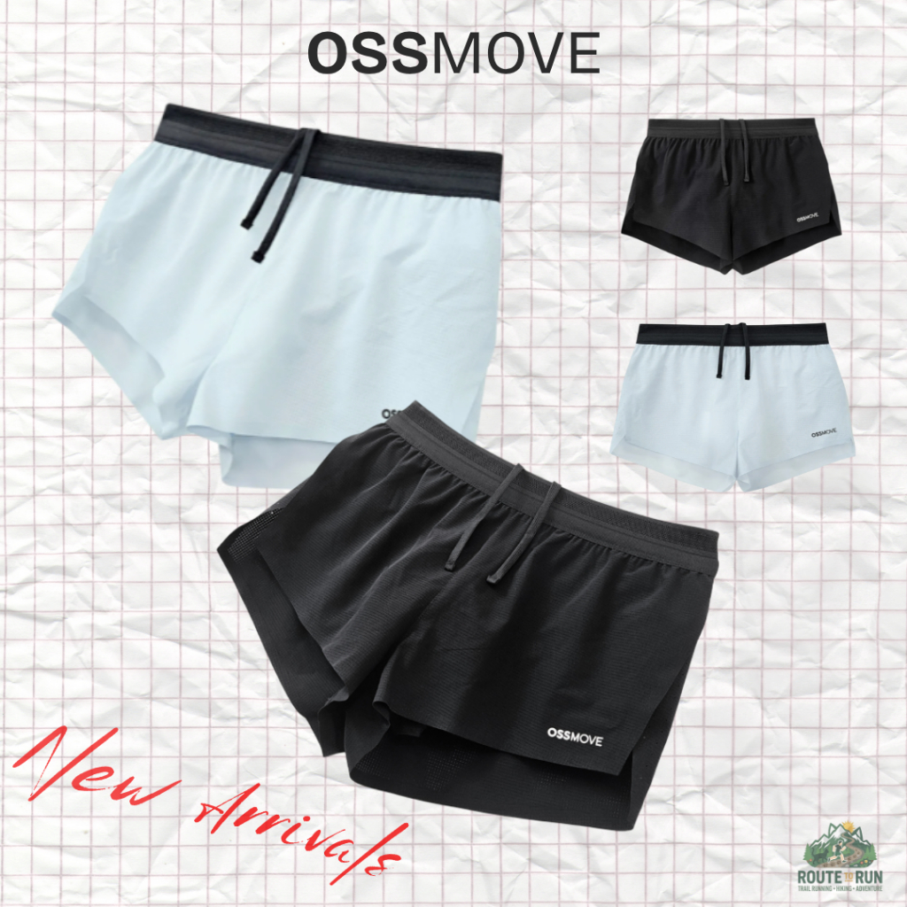 พร้อมส่ง S ดำ ✨ OSSMOVE Racing Shorts กางเกงวิ่งรุ่นใหม่ เบาสบายไม่เสียดสี มีซับใน ผ้าแห้งไว
