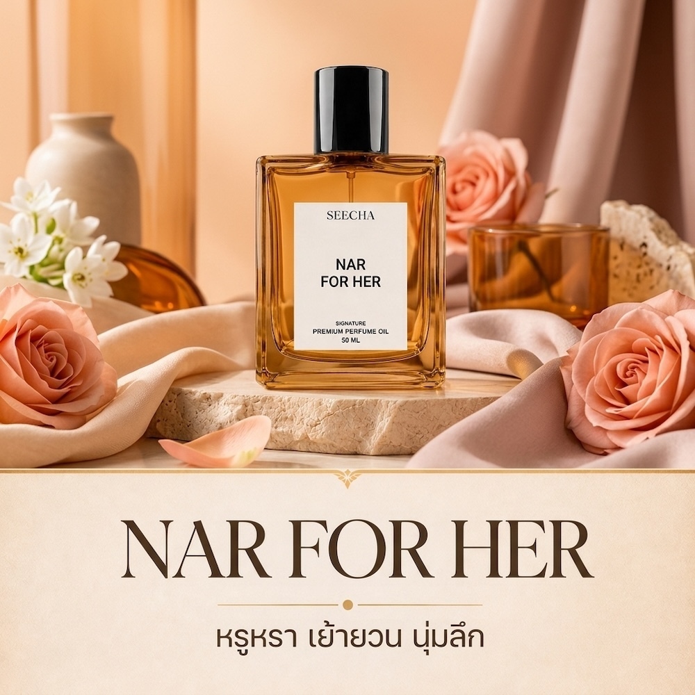 ❤️ 95 NAR FOR HER นาร์ ฟอร์เฮอ ❤️ Seecha Oil Perfume น้ำหอมสีชา สีชาออยล์ ขนาด 50ML ใช้นาน 1-2 เดือน