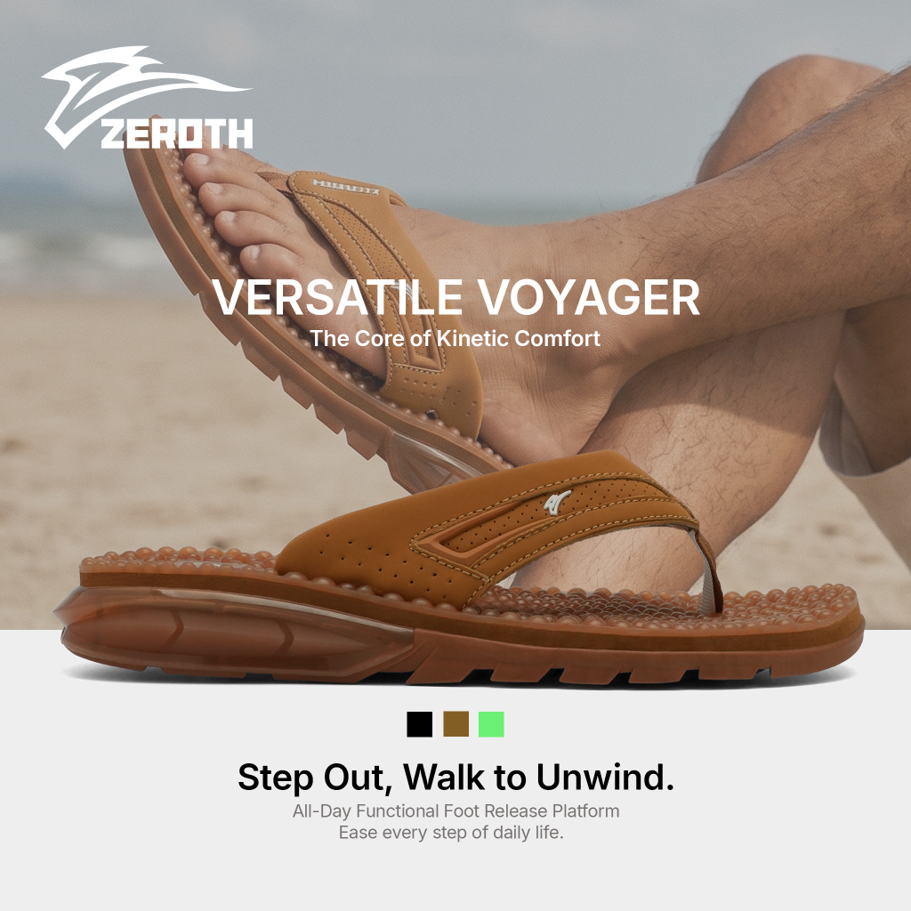 ZEROTH VERSATILE VOYAGER ZT1 รองเท้าแตะผู้ชาย รองรับอุ้งเท้า พื้นนวด กันลื่น พื้นหนา ใส่เดินสบาย เหมาะใส่ทุกวัน