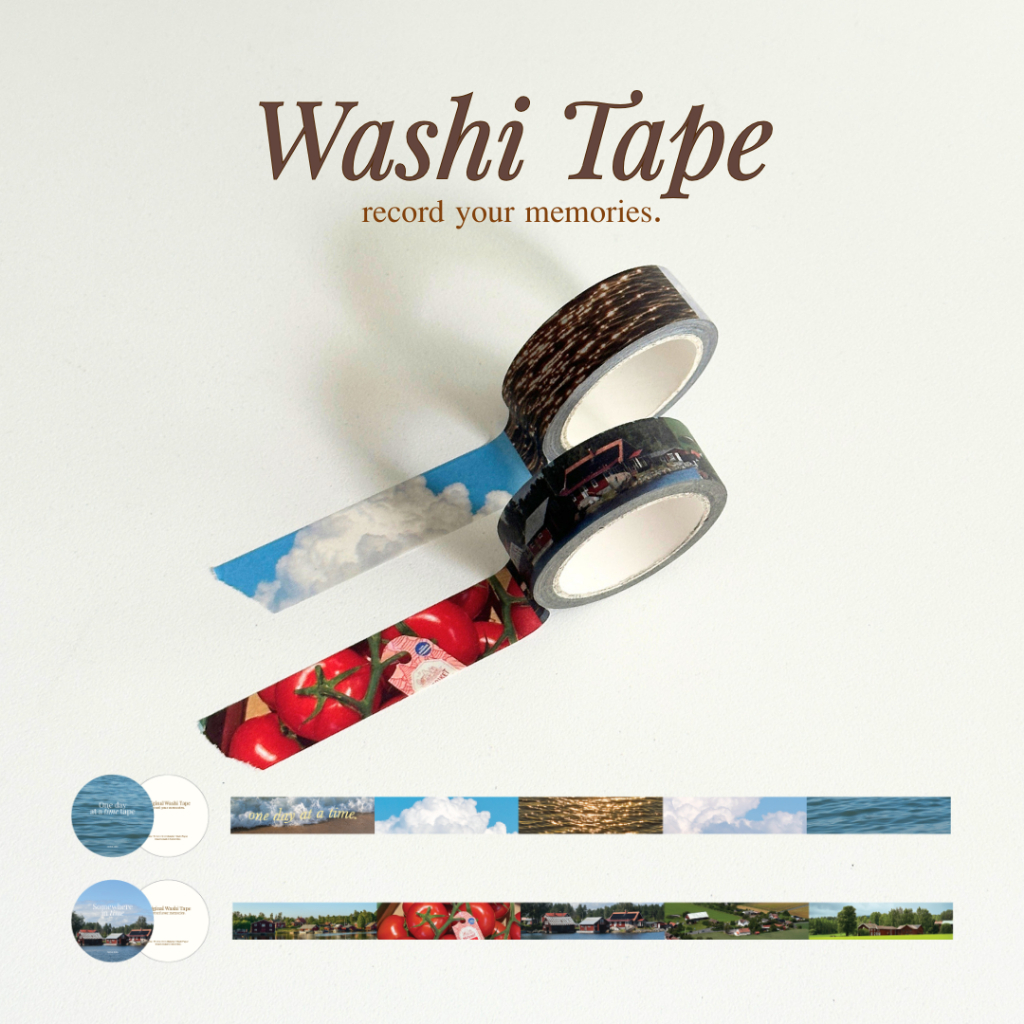 เทปกระดาษ เทปวาชิภาพถ่าย เทปตกแต่ง Washi tape Handnote Station