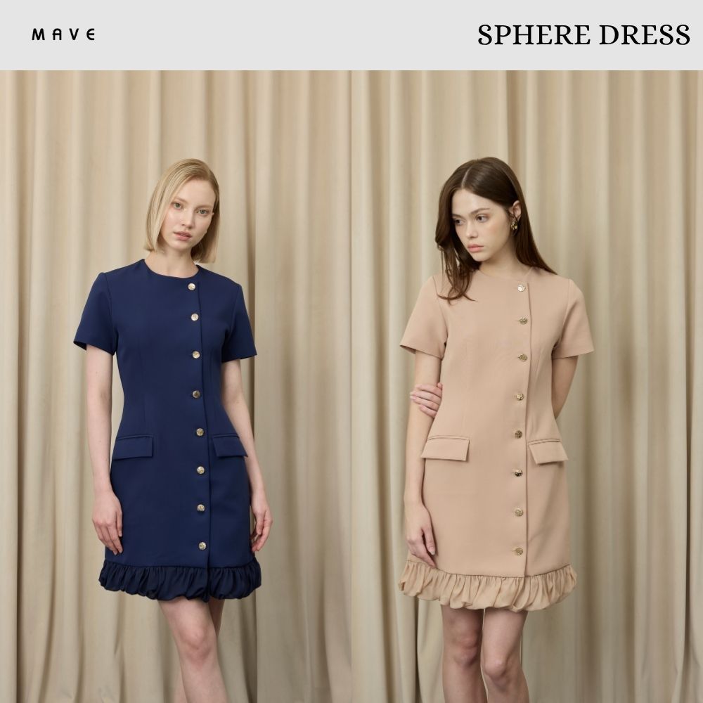 MAVE เดรส รุ่น Sphere สี BEIGE,NAVY