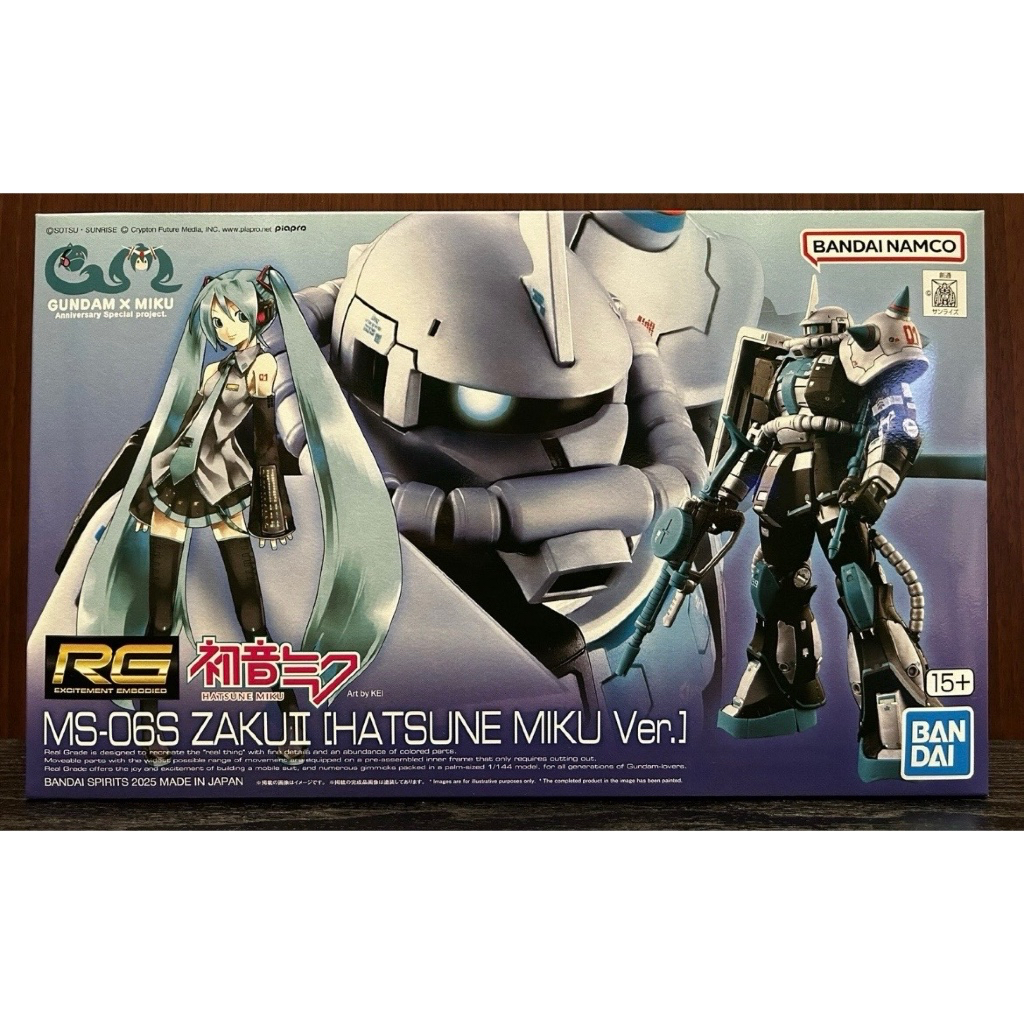 BANDAI RG 1/144 MS-06S ZAKU II Hatsune Miku Ver. Gundam x Miku Japan Limited