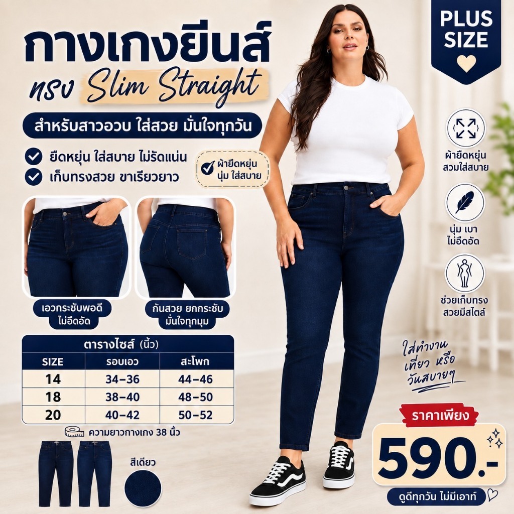 กางเกงยีนส์ทรงสกินนี่เอวสูง TORRID Bombshell Skinny เอว 34-48 นิ้ว