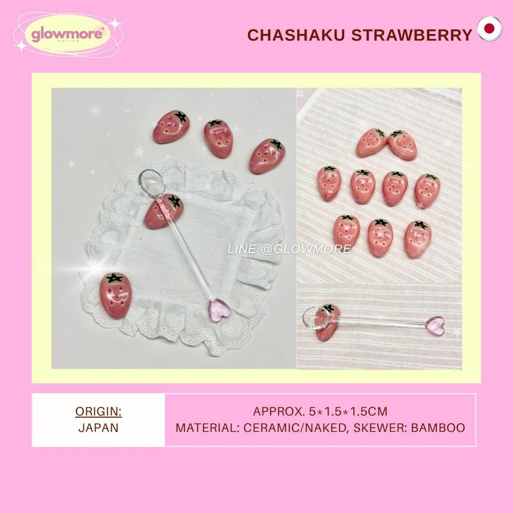 [พร้อมส่ง] Chashaku-oki,Strawberry - ที่วางช้อนมัทฉะ, ตะเกียบ (สตอร์เบอร์รี่)