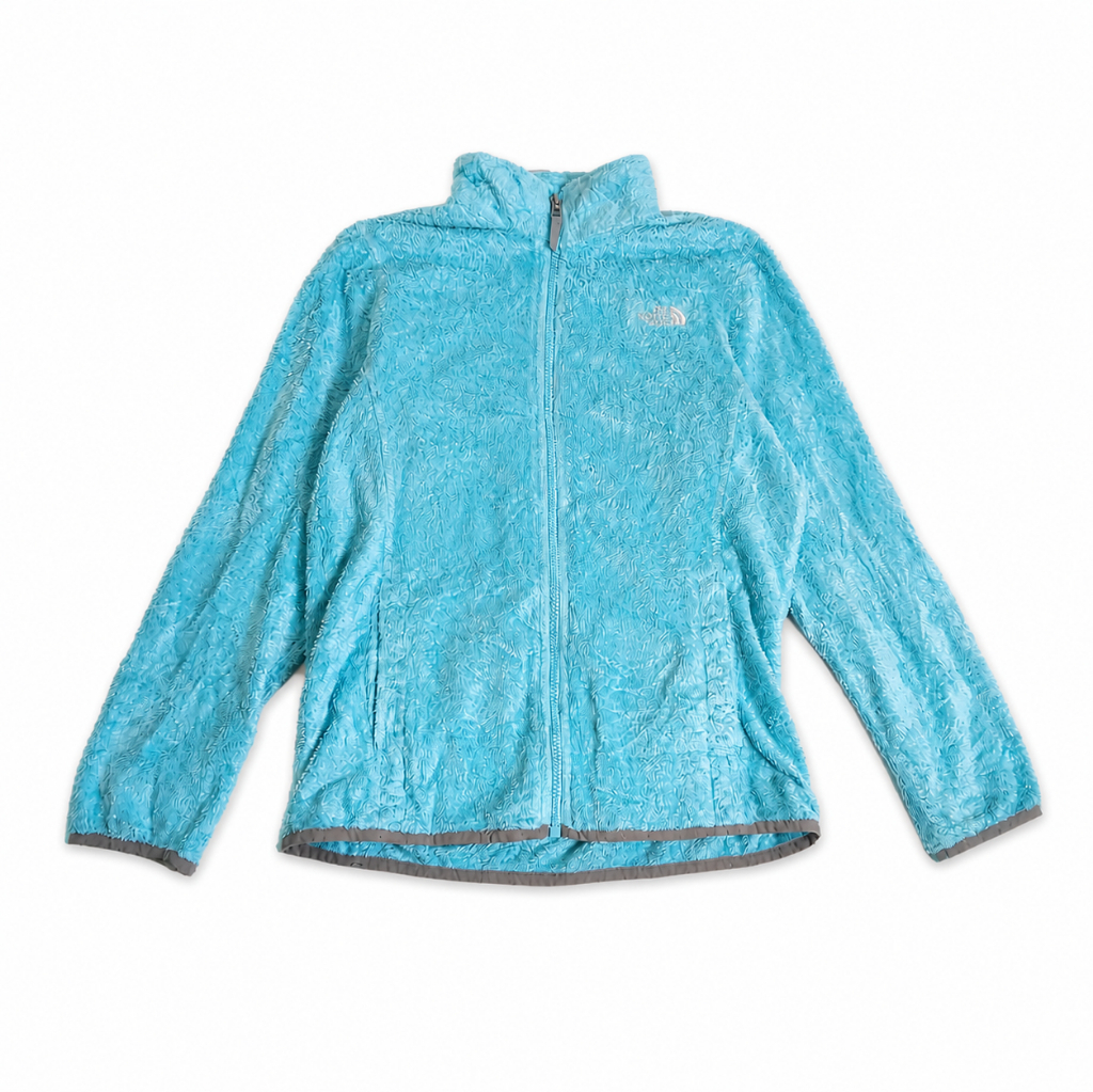 The North Face มือสอง เสื้อฟลีซขนยาวซิปเต็ม สีฟ้าอมเขียว/Aqua รอบอก 36 นิ้ว สภาพ 88% รหัส 52