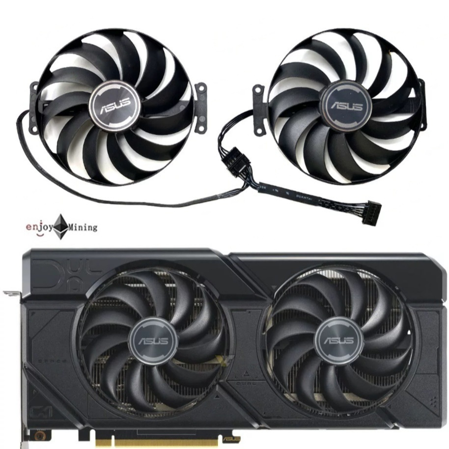 พัดลมการ์ดจอ ASUS RX 7700XT 7800XT 7900 DUAL Snow Leopard Graphics Card Cooling Fan