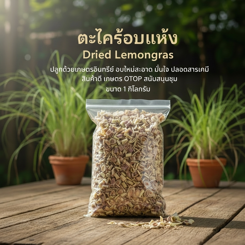 ใหม่! ตะไคร้อบแห้ง Dried Lemongrass คัดสรรจากตะไคร้ที่ปลูกด้วยวิถีเกษตรอินทรีย์ ผ่านกระบวนการอบใหม่ สะอาด หอมธรรมชาติ