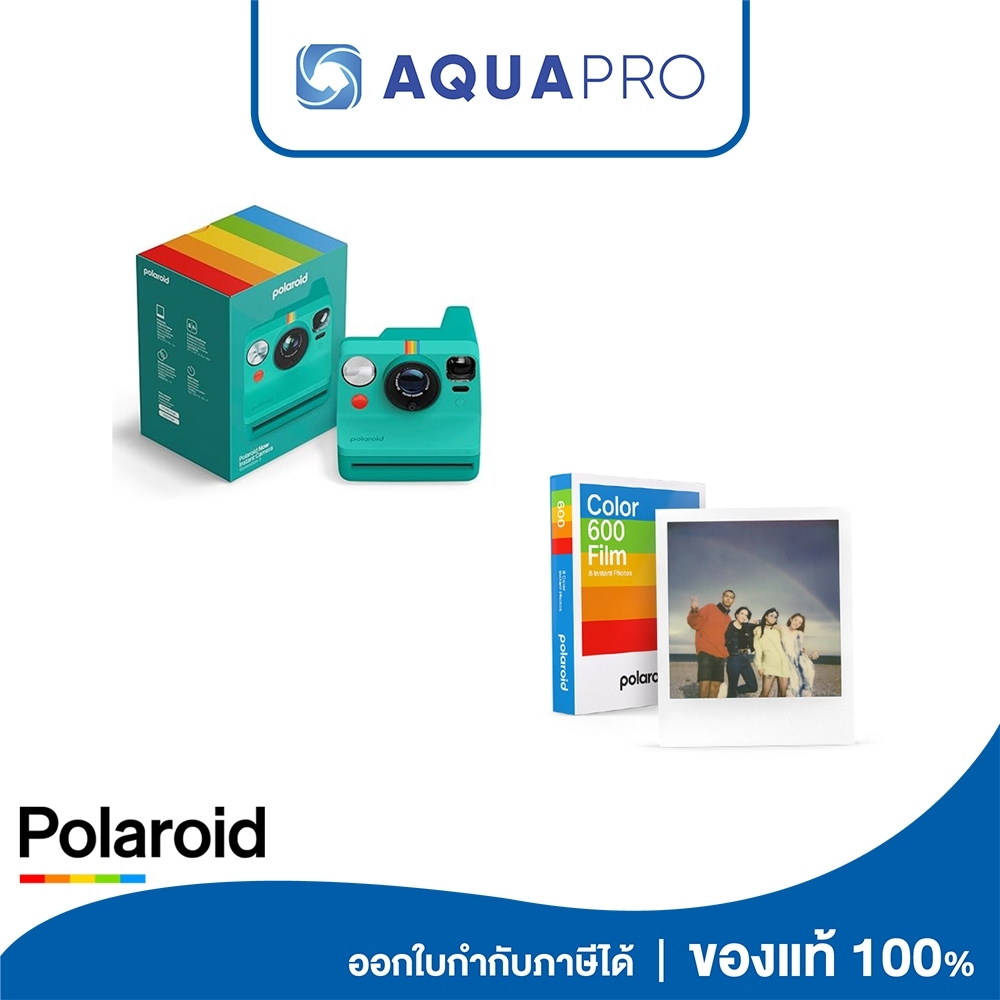 Polaroid Now Generation 3 Teal+Polaroid Color 600 Flim 8 instant Photos ประกันศูนย์ไทย By AquaproTha
