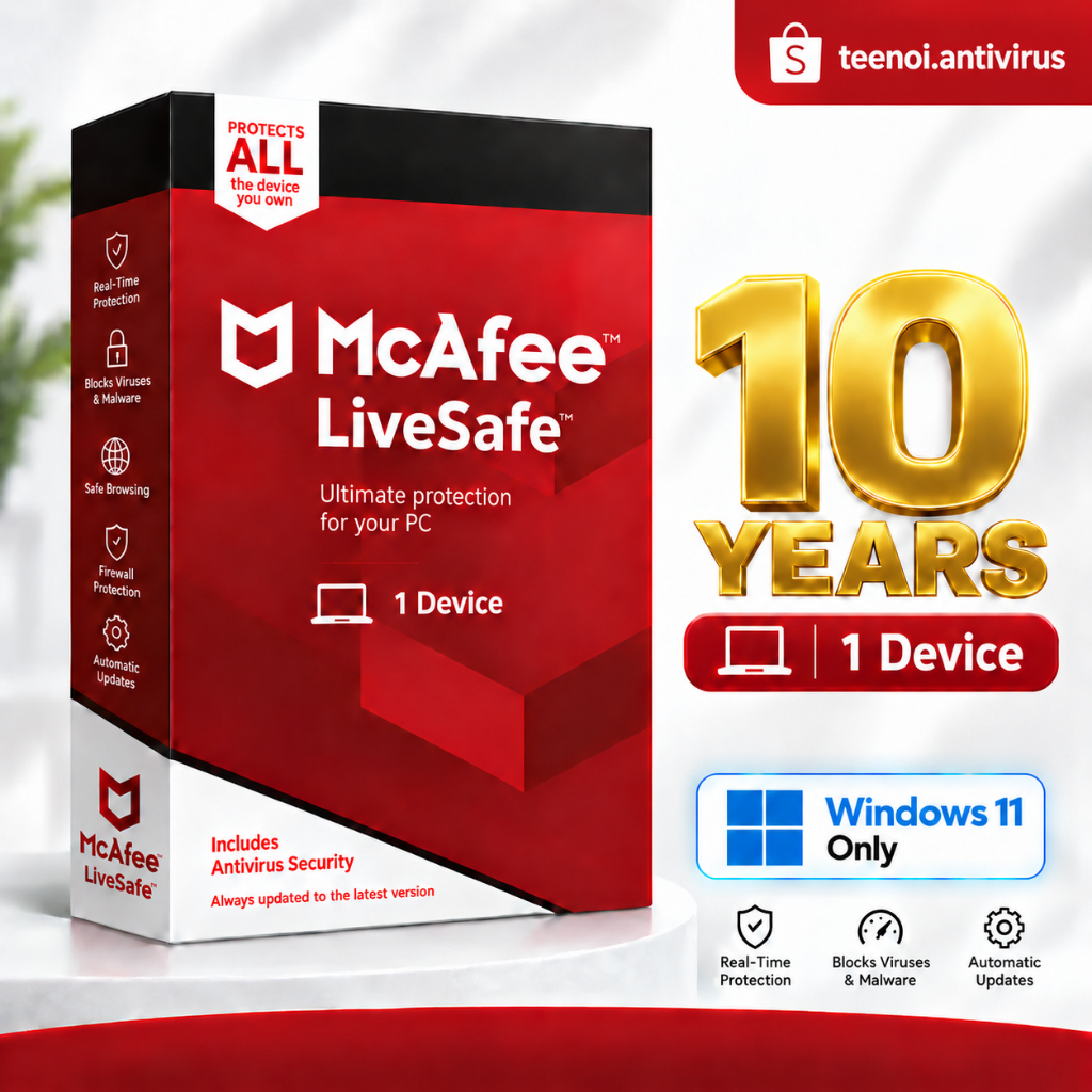 McAfee LiveSafe 1 เครื่อง 10 ปี