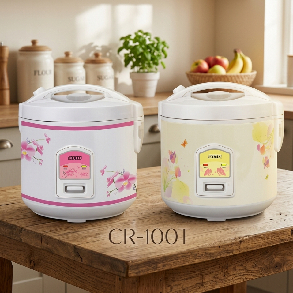 OTTO หม้อหุงข้าวไฟฟ้า รุ่น CR-100T หม้อหุงข้าว อุ่นทิพย์ ความจุ 1 ลิตร กำลังไฟ 400 วัตต์ คละสีคละลายส่ง