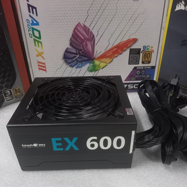 ประกัน 1เดือน Tsunami EX600 600W มือ2 สายแพรดำสวย / power supply / พาวเวอร์ซัพพลาย