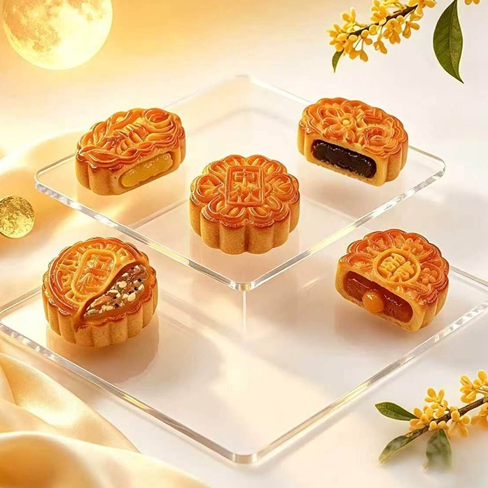 J594F ขนมไหว้พระจันทร์โมเดลจิ๋วของเล่นตกแต่ง 10 ชิ้น
