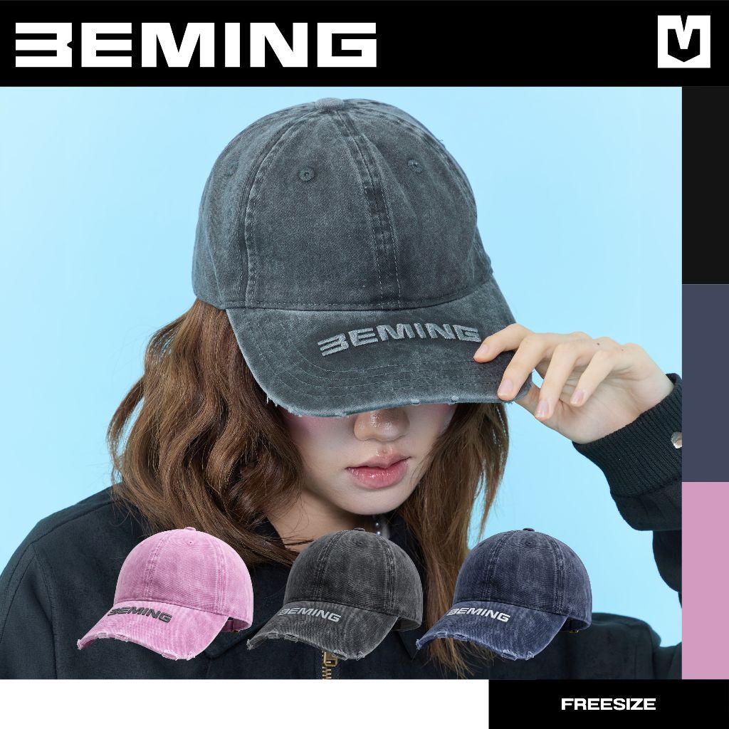 Bemingcap003-BEMING Vinn Cap - หมวกแก๊ปดีไซน์เท่ดีเทลโลโก้ BEMING ปักด้านหน้า