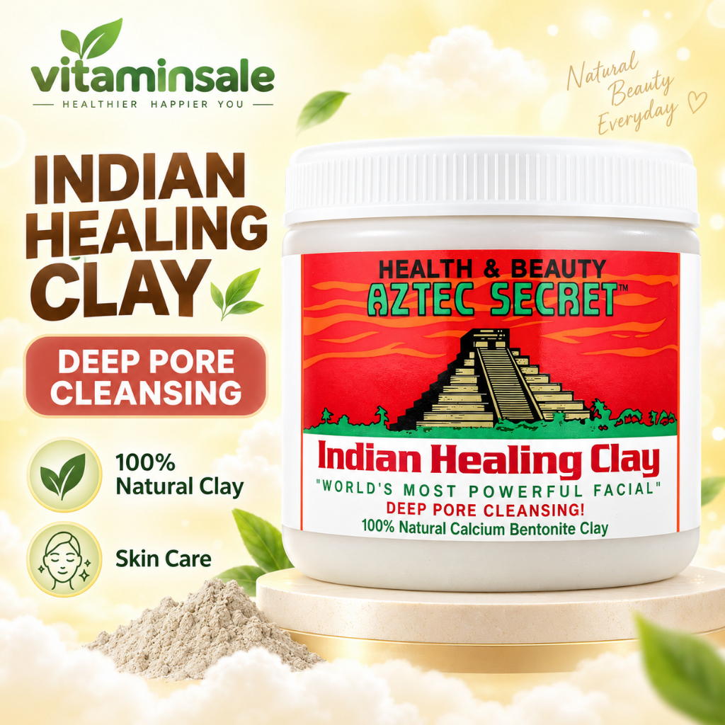 Aztec Secret Indian Healing Clay โคลนพอกหน้าเบนโทไนต์ 100% สูตรธรรมชาติ 454 กรัม