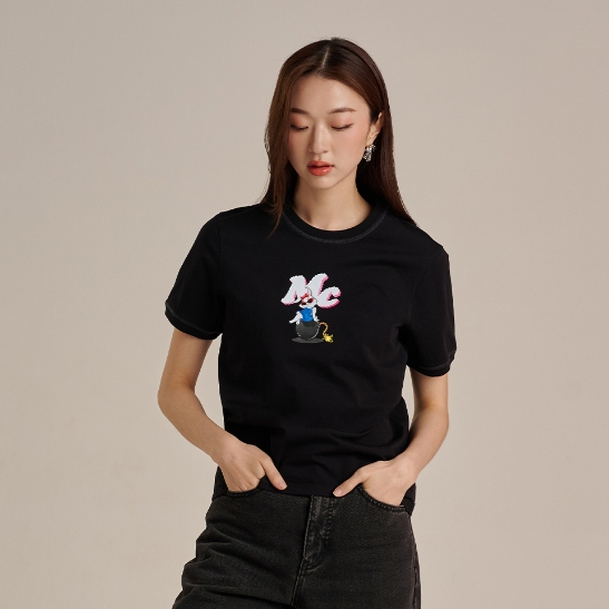 Mc JEANS (แม็คยีนส์) เสื้อยืดผู้หญิง เสื้อยืดแขนสั้น ทรงเรกูลาร์ Regular Fit T-Shirt มีให้เลือก 2 สี MTTZC35