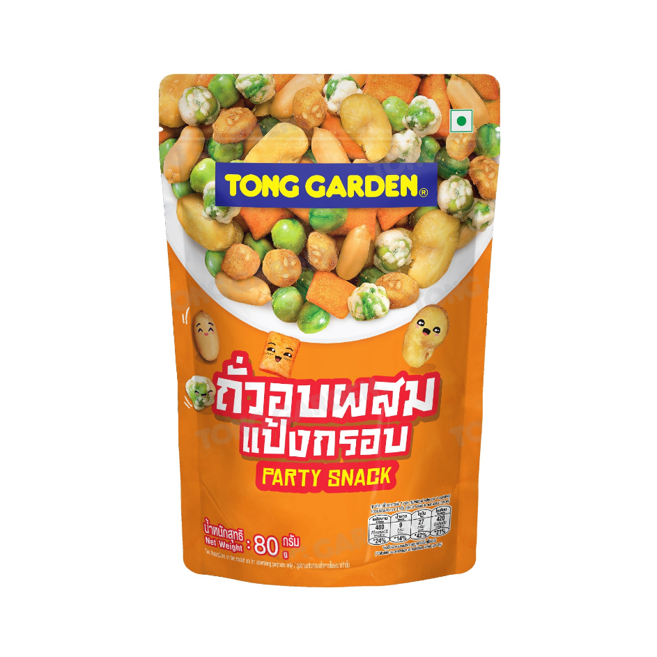 Tonggarden  ถั่วอบผสมแป้งกรอบ 80 กรัม