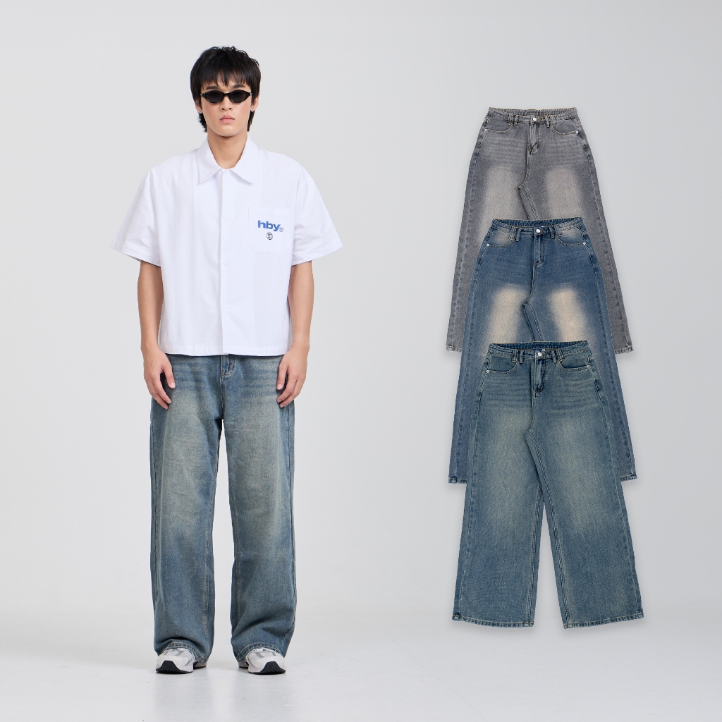 HOMEBOY กางเกงยีนส์ขายาว HB.MAXXI.JEANS คอตตอนโพลี่เอสเตอร์ ใส่ไปทำงานได