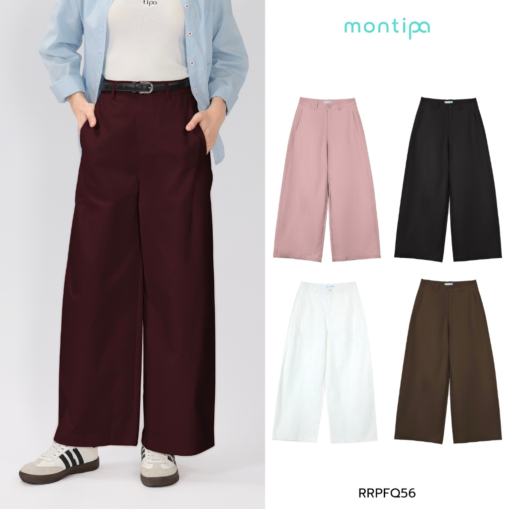 Montipa Baggy QuickDry Pants กระดุมและซิปหน้าแต่งกระเป๋าหลัง ผ้า QuickDry RRPFQ56