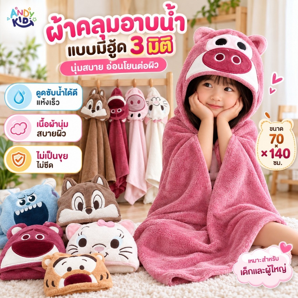 ผ้าคลุมอาบน้ำแบบมีฮู้ด 3 มิติ ผ้าขนแกะปะการัง ดูดซับน้ำได้ดี แห้งเร็ว ผ้าห่มสำหรับเด็กและผู้ใหญ่ นุ่มสบาย