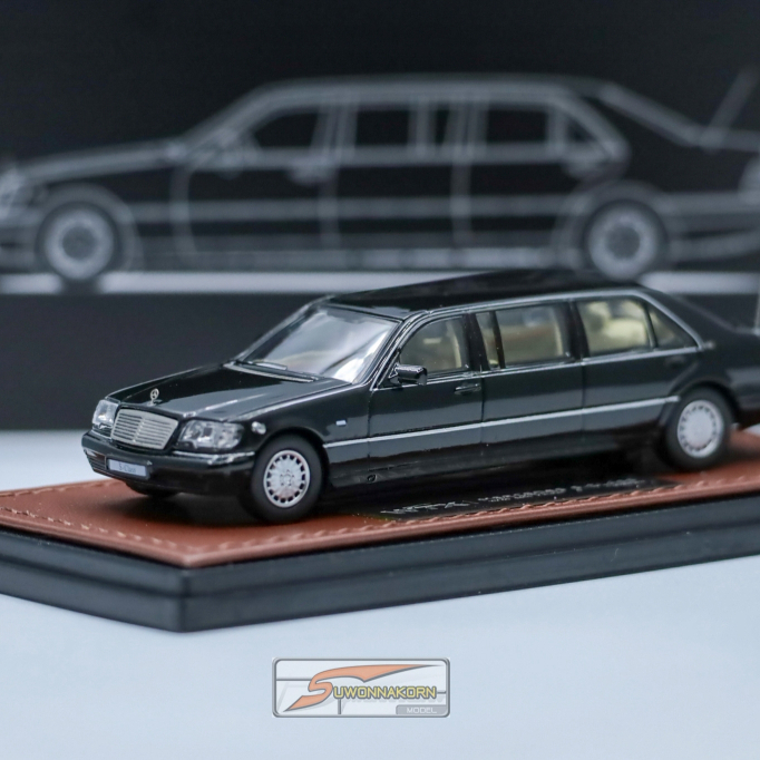 WTX Model 1/64 Mercedes-Banz S-Class W140 S600 Pullman Black